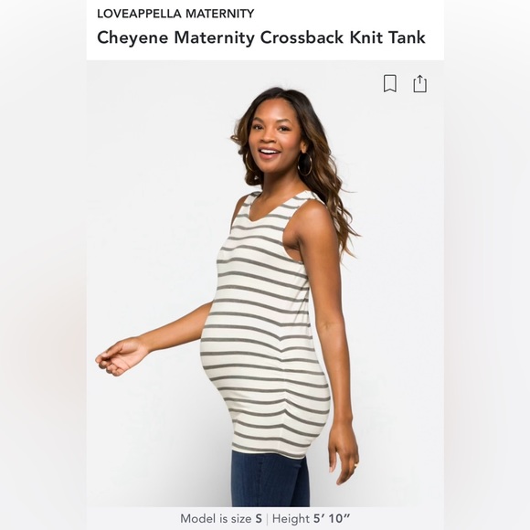 Loveappella Tops - LOVEAPPELLA MATERNITY Cheyene Maternity Crossback Knit Tank | Med. | Blk & White
